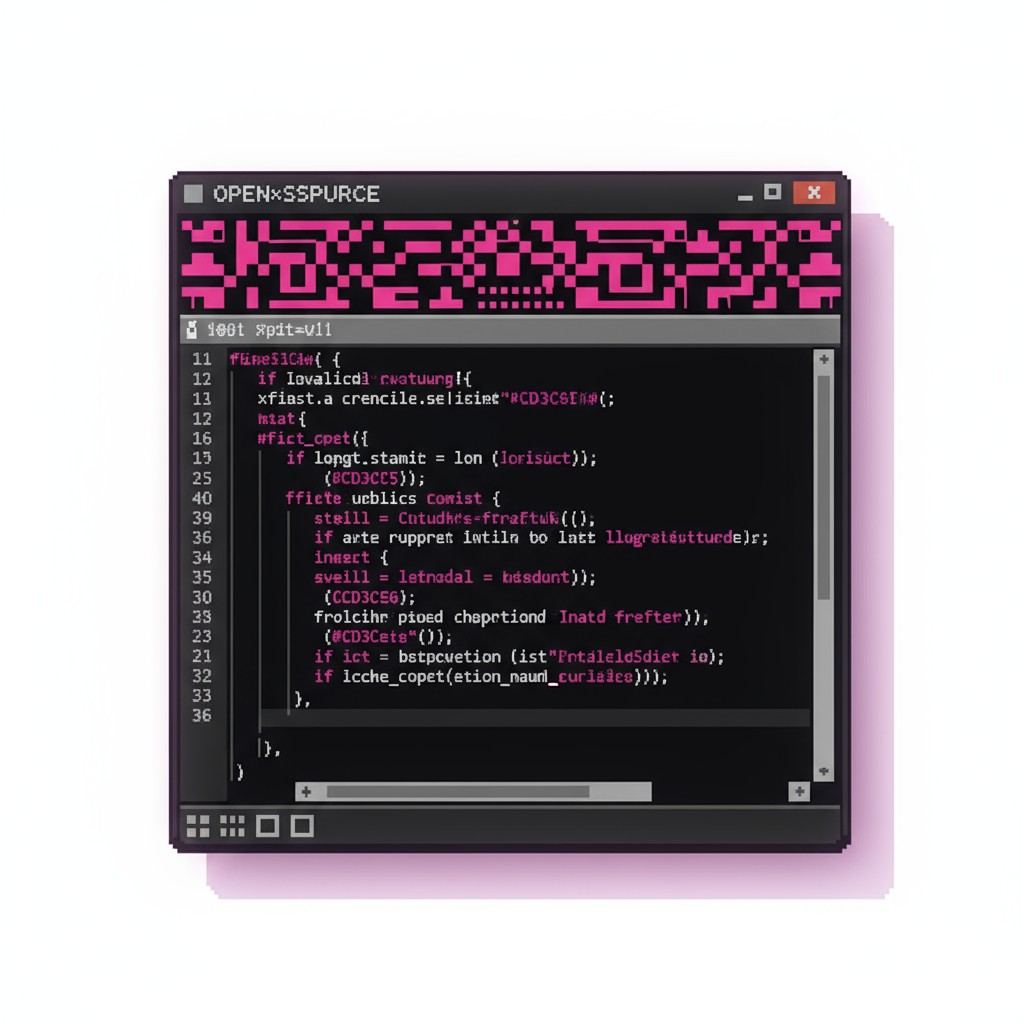 Computer code in a software window with a black background and pink text.